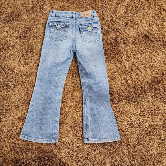 Levis Girls Flare Jeans Sparkle Buttons Adjustable Waist Size 5 - Picture 3 of 11